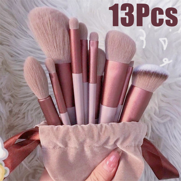 All-in-One 13pcs Makeup Brush Kit – Blend, Buff & Glow