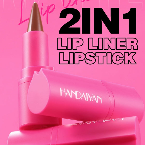 Chic Matte Lip Duo – 2-in-1 Lipstick & Liner, 8 Elegant Colors