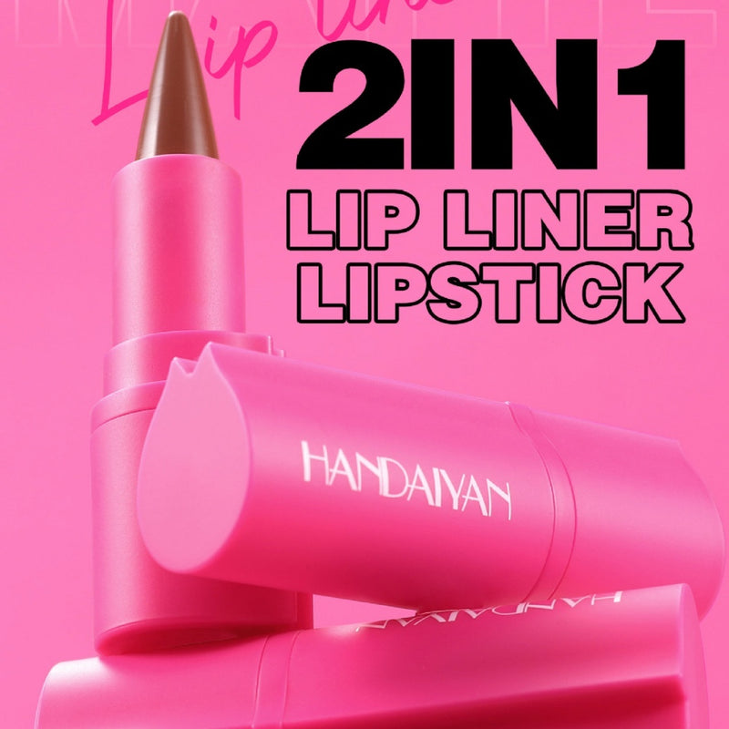 Chic Matte Lip Duo – 2-in-1 Lipstick & Liner, 8 Elegant Colors