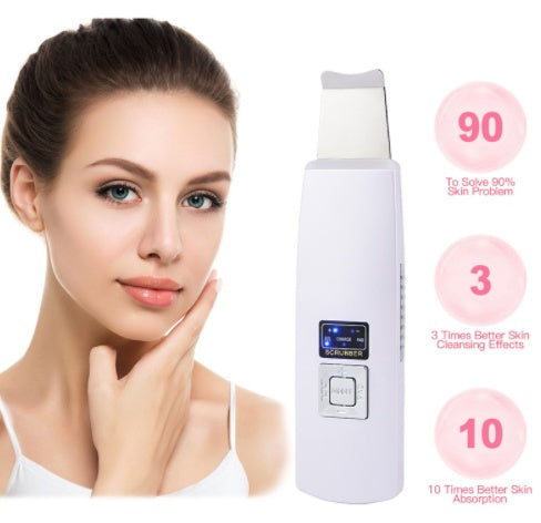 Ultrasonic Skin Scrubber & Facial Cleanser – Blackhead, Acne Remover & Spa Vibration Massager