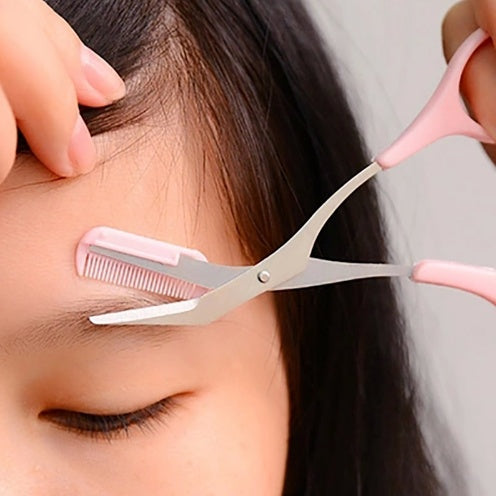 Eyebrow Grooming Scissors with Comb – Precise Hair Trimming & Shaping Tool