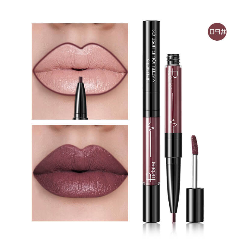 Dual-Action Matte Lip Kit: Liner & Lipstick