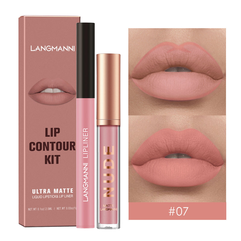 Langmanni Lip Liner-Lipstick Combination – Ultra Chic, Long-lasting Lips