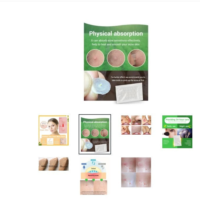 🌿 Tea Tree Invisible Acne Patch – Ultra-Thin, Fast Healing & Mark-Fading Care