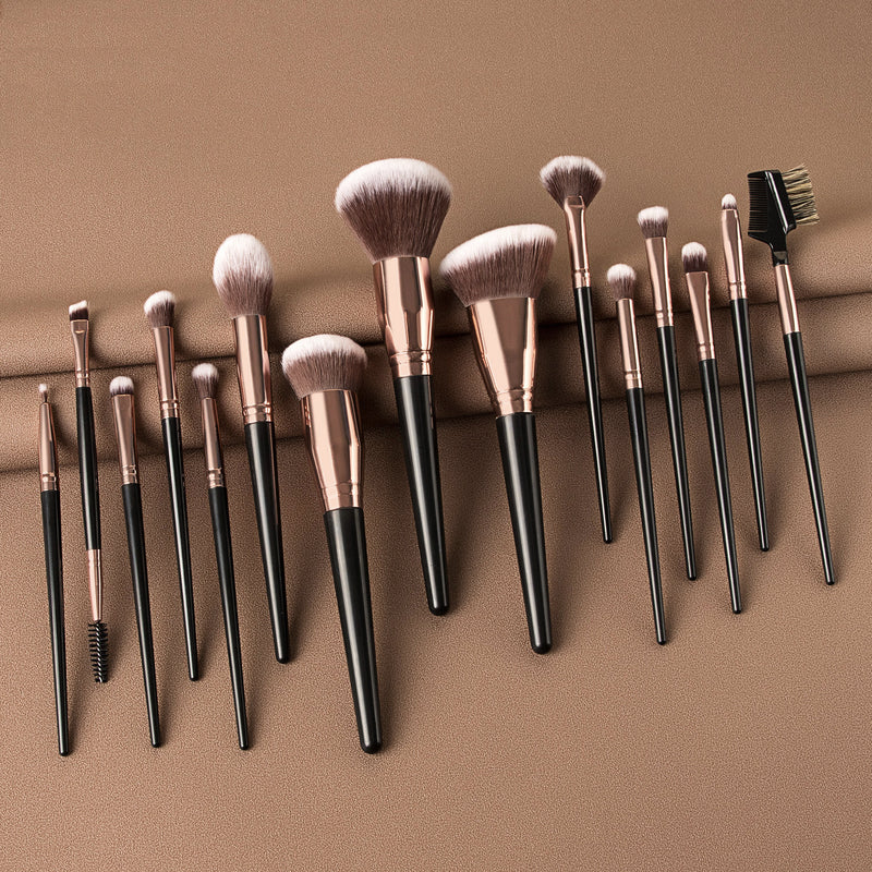 Luxury 15-Piece Makeup Brush Set – Face & Eye Perfection