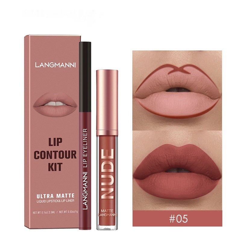 Langmanni Lip Liner-Lipstick Combination – Ultra Chic, Long-lasting Lips