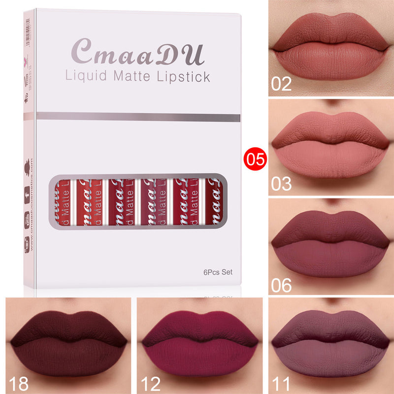 6-Pack Matte Liquid Lipsticks – Waterproof, Non-Stick & Long-Lasting