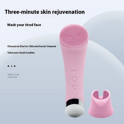 2-in-1 Electric Silicone Facial Brush – Cleansing & Heating