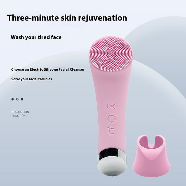 2-in-1 Electric Silicone Facial Brush – Cleansing & Heating