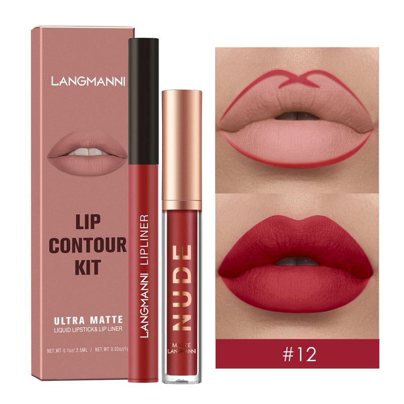 Langmanni Lip Liner-Lipstick Combination – Ultra Chic, Long-lasting Lips