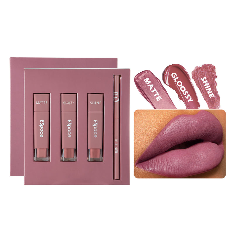 4-in-1 Lipstick Set: Long-Lasting Color & Cup-Proof Finish