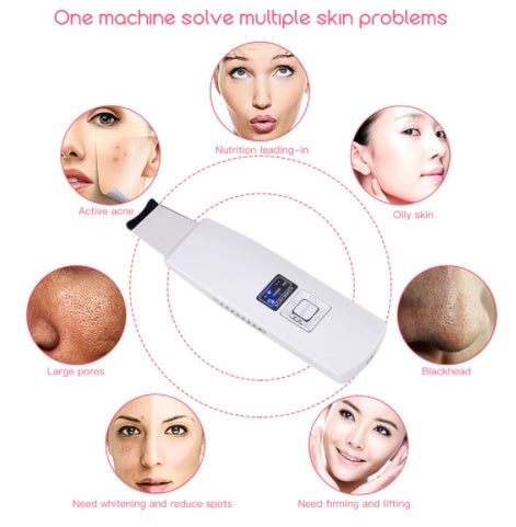 Ultrasonic Skin Scrubber & Facial Cleanser – Blackhead, Acne Remover & Spa Vibration Massager