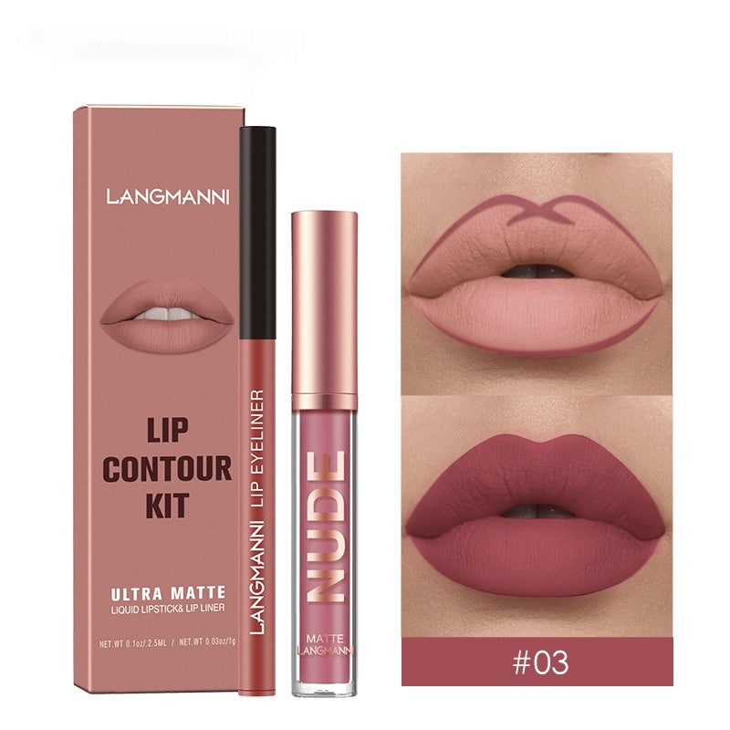 Langmanni Lip Liner-Lipstick Combination – Ultra Chic, Long-lasting Lips