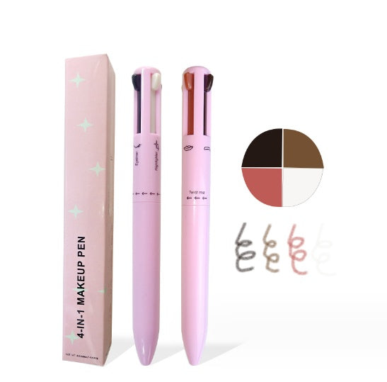 4-in-1 Multi-Function Cosmetic Brush – Lip Liner, Eyeliner, Eyebrow Pencil, and Highlighter