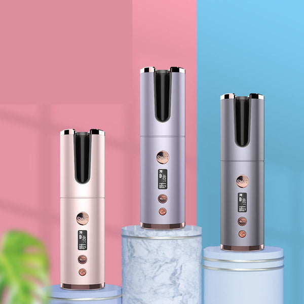 Cordless Automatic Hair Curler – Wireless Rechargeable Ceramic Curling Iron