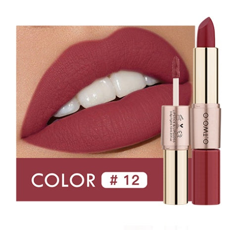 2-in-1 Lipstick & Lip Gloss – 12 Vibrant Shades