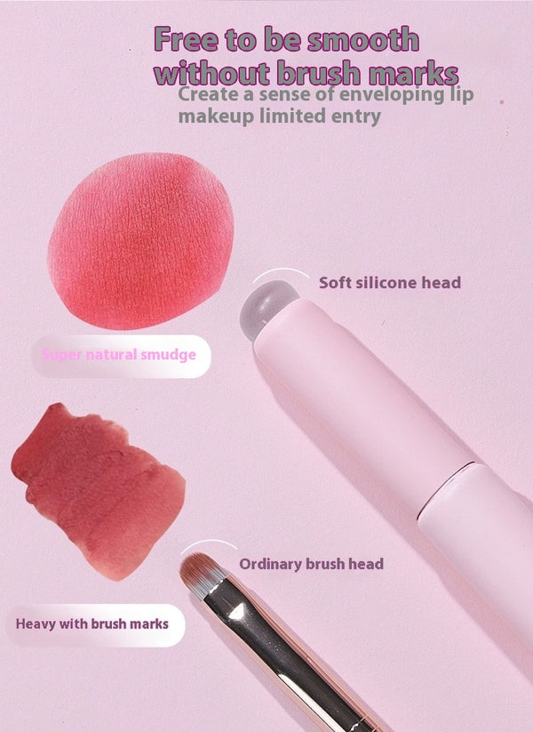 Portable Silicone Lip Smudge Brush with Protective Cover