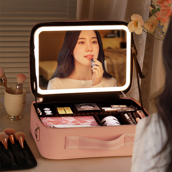 Fashion LED Cosmetic Case – Travel-Ready Makeup Organizer