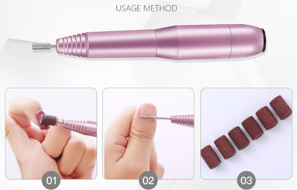 Multi-Function Electric Manicure Drill – 6-Piece Set