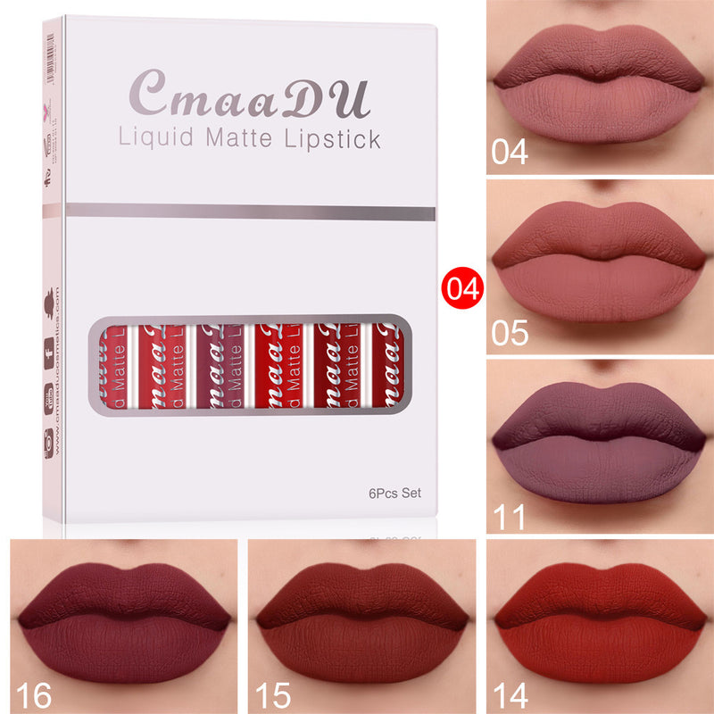 6-Pack Matte Liquid Lipsticks – Waterproof, Non-Stick & Long-Lasting