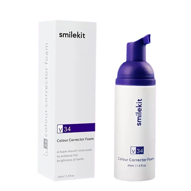 V34 Purple Mousse Foam Toothpaste – Oral Cleaning & Whitening