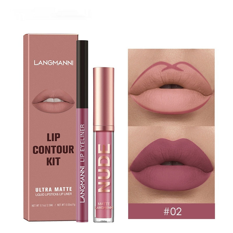 Langmanni Lip Liner-Lipstick Combination – Ultra Chic, Long-lasting Lips