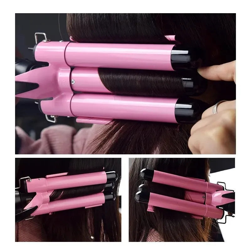 Korean Hair Curler Ripple Three Tube