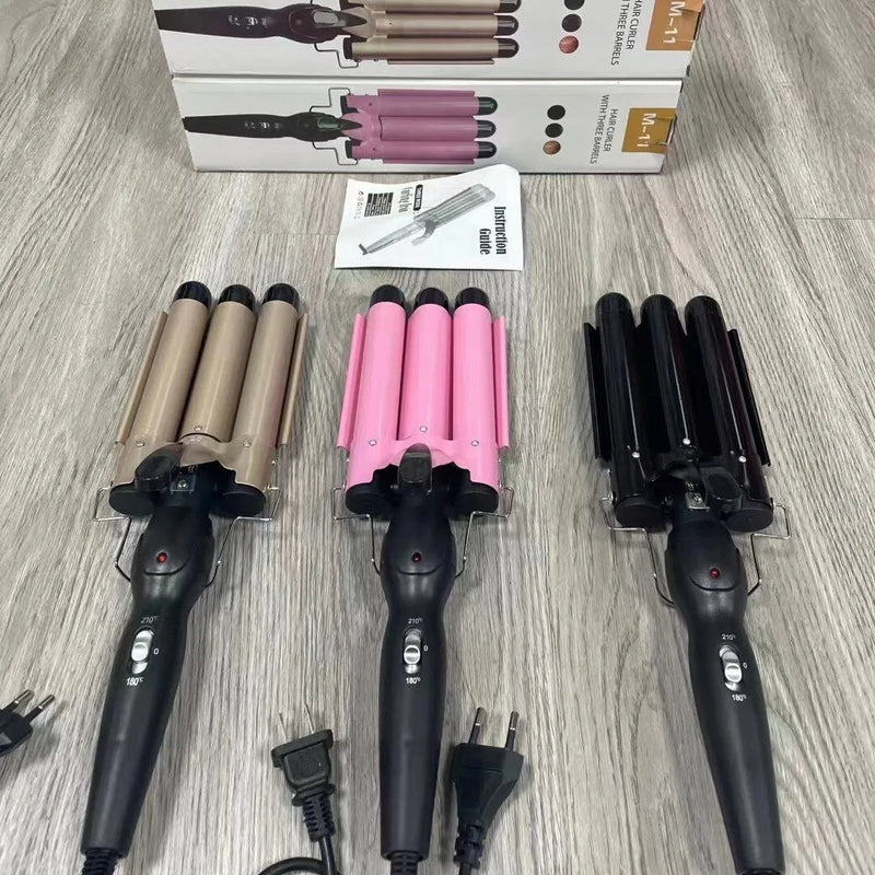 Korean Hair Curler Ripple Three Tube