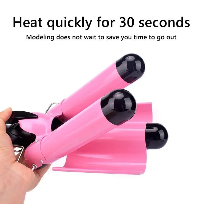 Korean Hair Curler Ripple Three Tube
