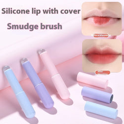 Portable Silicone Lip Smudge Brush with Protective Cover