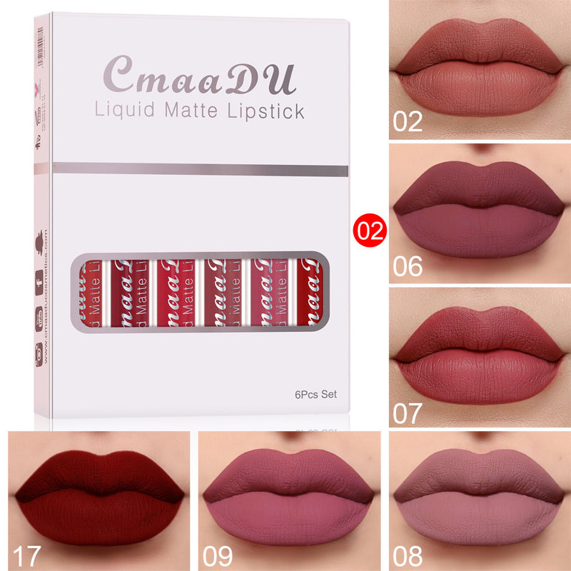 6-Pack Matte Liquid Lipsticks – Waterproof, Non-Stick & Long-Lasting