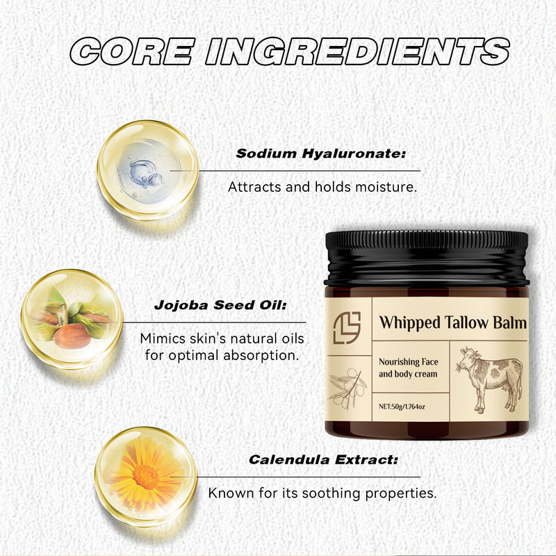 Whipped Tallow Cream – Natural Grass-Fed Beef Fat Moisturizer 50g