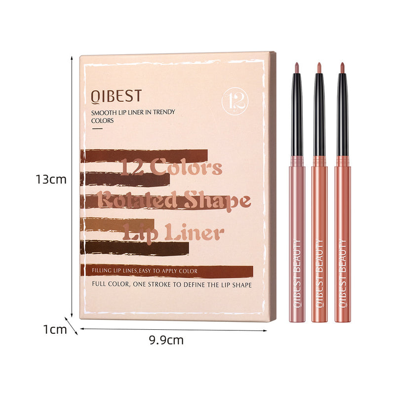 Matte Perfection Lip Liner Set – 12 Waterproof Shades for Flawless Contour