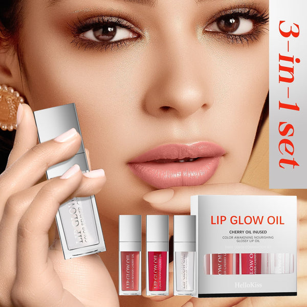 3-Pack Nourishing Lip Glow Oil – No-Stain, Daily Glam