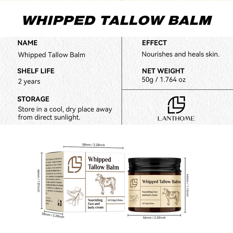 Whipped Tallow Cream – Natural Grass-Fed Beef Fat Moisturizer 50g