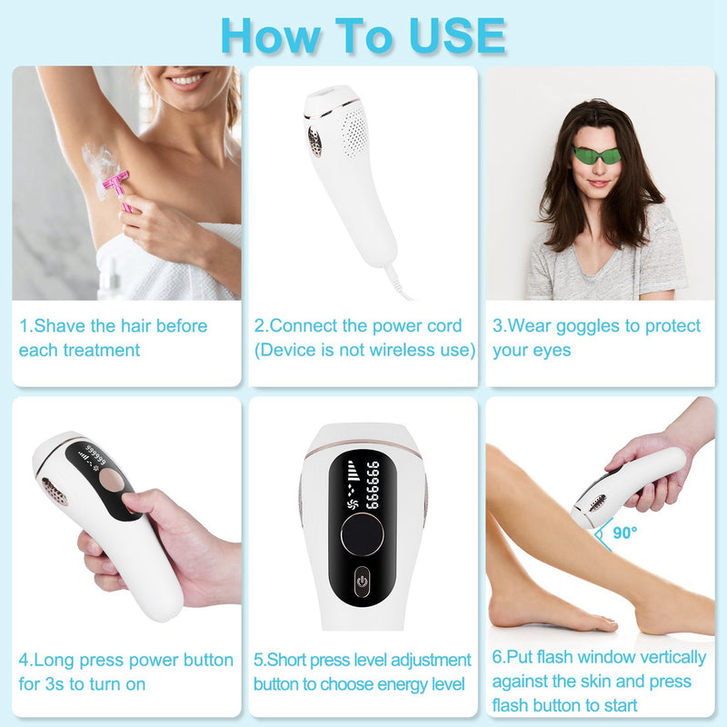 Permanent IPL Hair Remover – Painless & Ice Cooling (Shipping Only in USA)