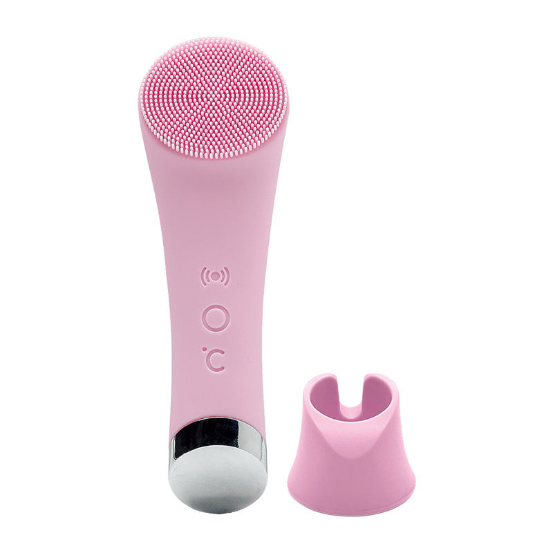 2-in-1 Electric Silicone Facial Brush – Cleansing & Heating