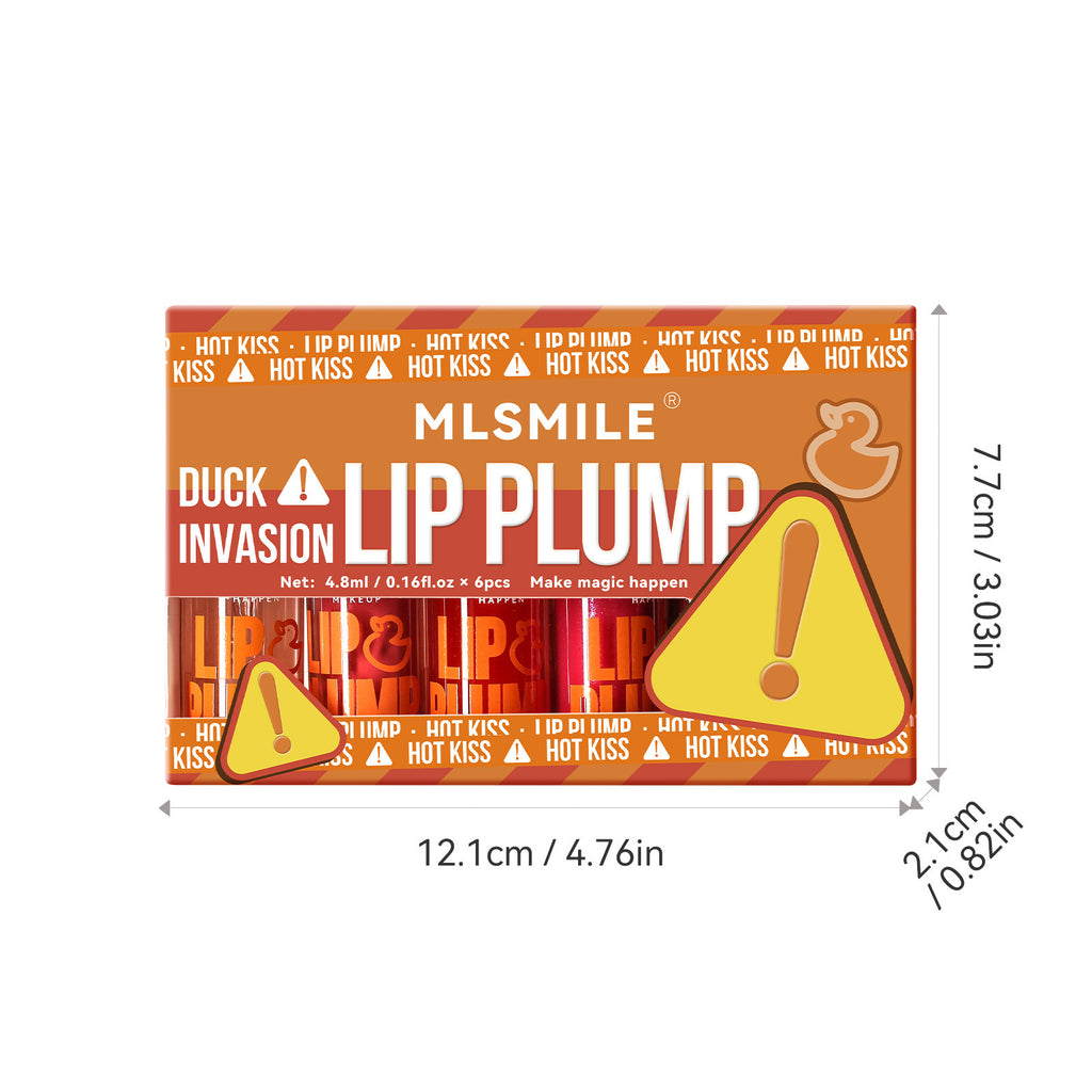 MLSMILE 6-Piece Duckbill Lip Plump Set – Hydrating Liquid Lip Glaze Collection