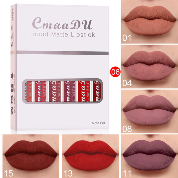 6-Pack Matte Liquid Lipsticks – Waterproof, Non-Stick & Long-Lasting