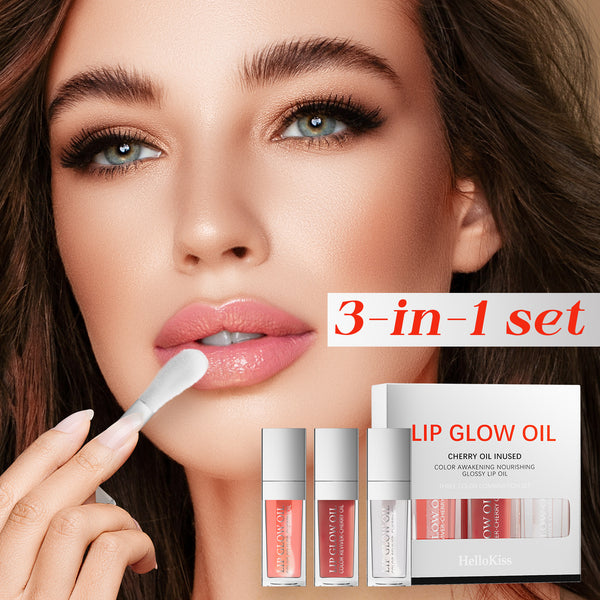 3-Pack Nourishing Lip Glow Oil – No-Stain, Daily Glam