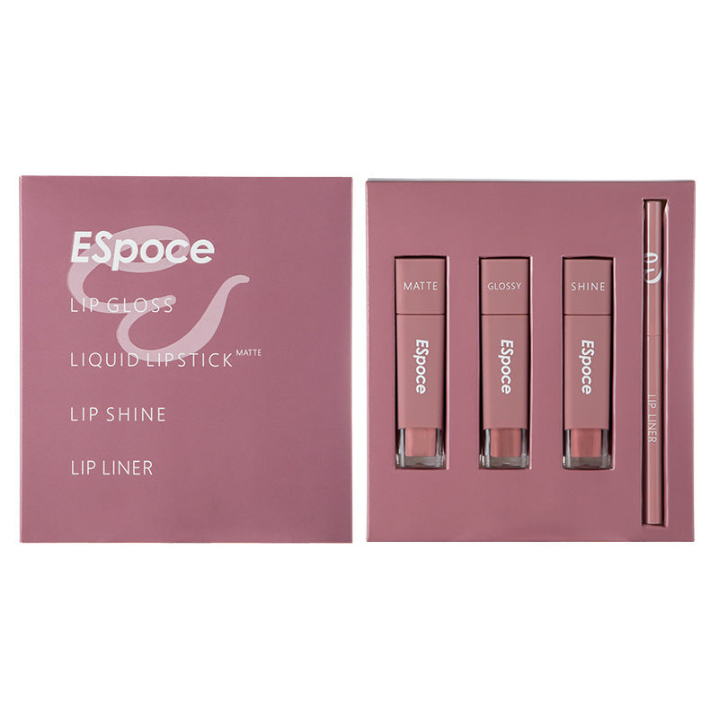 4-in-1 Lipstick Set: Long-Lasting Color & Cup-Proof Finish